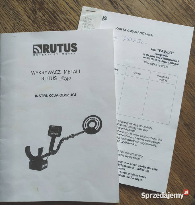 Wykrywacz metali RUTUS ARGO V3 DD 29 Kiekrz
