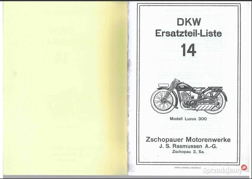 DKW Luxus 300 - DKW Ersatzteil- Liste 14