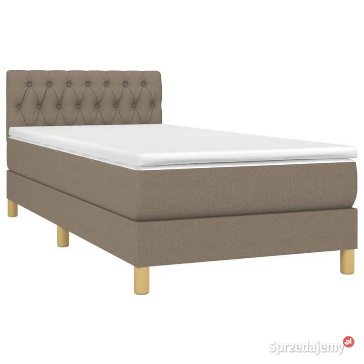Łóżko kontynentalne z materacem taupe tkanina 88cm Warszawa