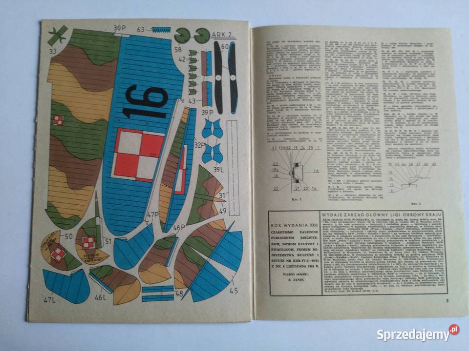 Mały Modelarz 31989 Samolot towarzyszący Lublin Dąbrowa Górnicza sprzedam