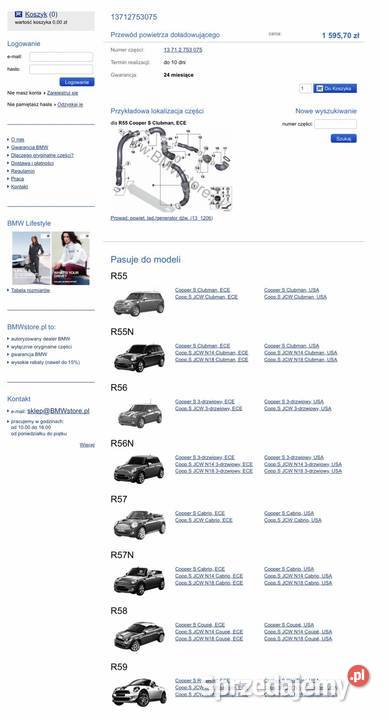 Mini Cooper R55 R56 R57 R58 R59 prowadnica Gdańsk