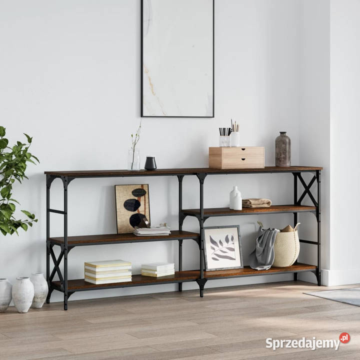 Stolik konsolowy brązowy dąb 180x29x765 WM835478 Stoły Warszawa