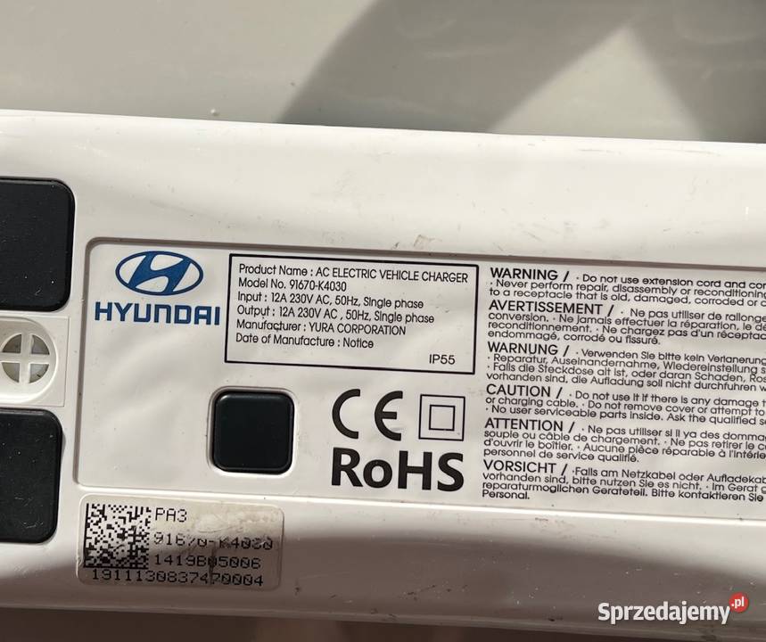 Oryginalna ładowarka HyundaiKIA TYP 2 Kiekrz sprzedam