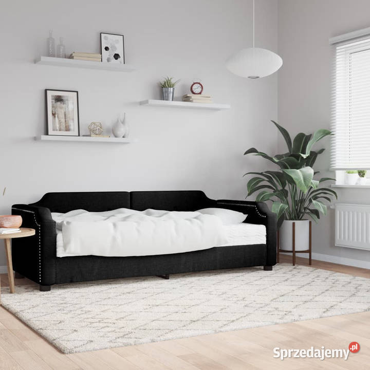 Sofa z materacem do spania czarna tkanina 90x200 Warszawa