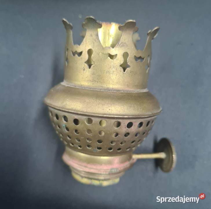 Stary mosiężny palnik do lampy naftowej Wieleń