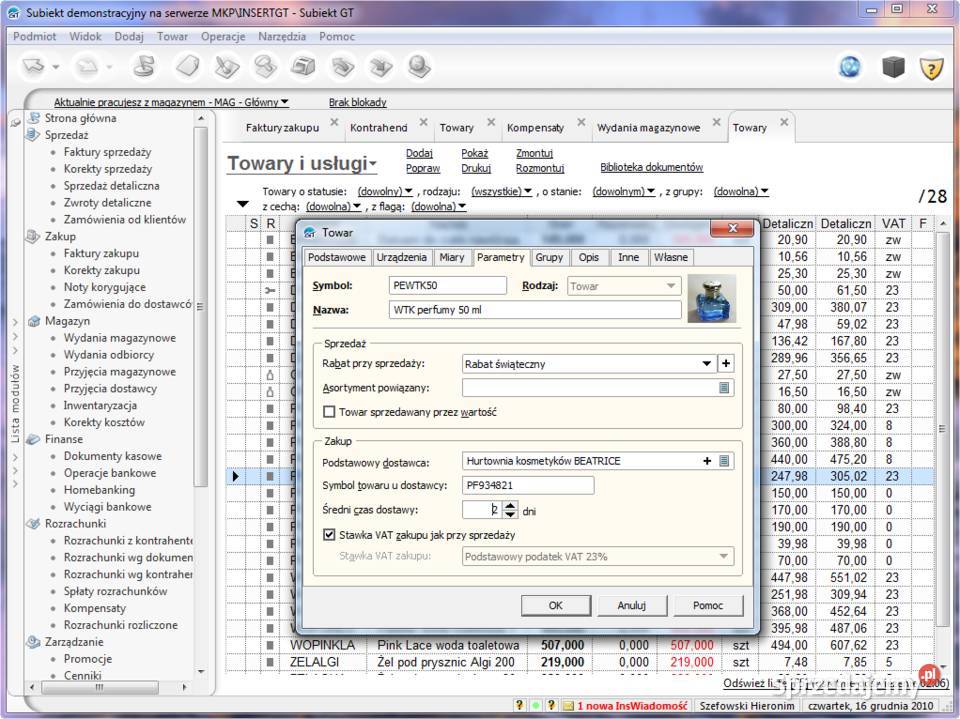 InsERT Subiekt GT system sprzedaży Gorzów Wielkopolski