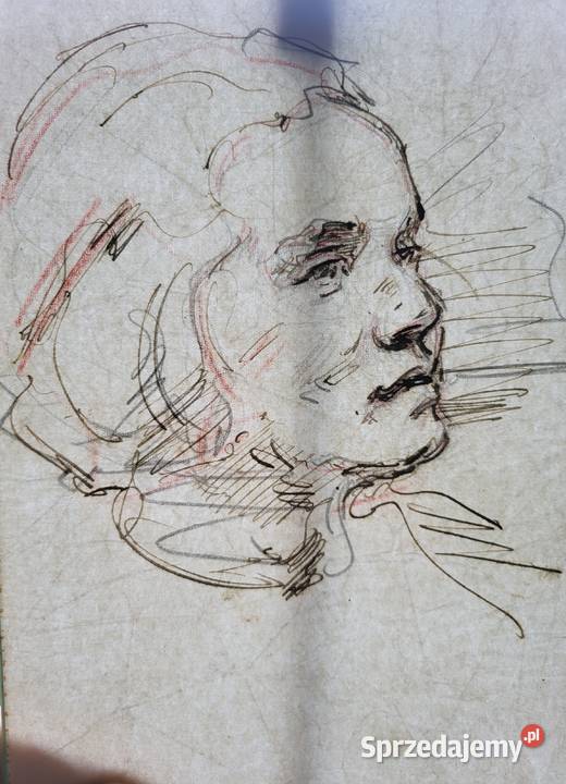 rysunek szkic portret XVII XVIII w Brzesko