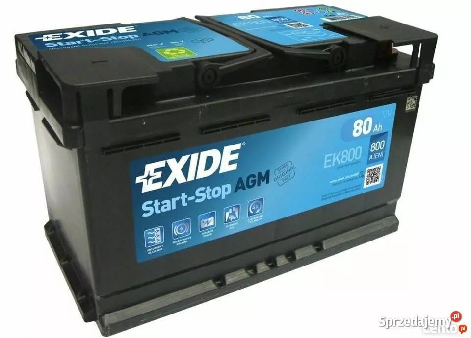 Akumulator Exide AGM startstop EK800 80Ah 800A Akumulatory