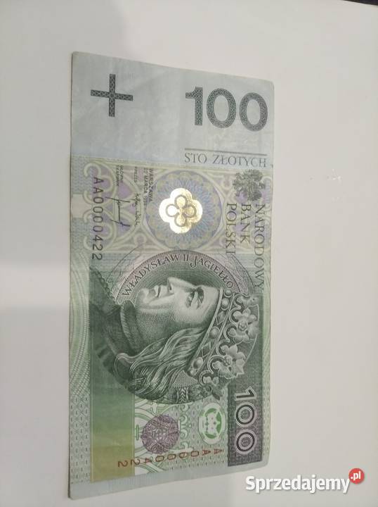 100 złoty Seria AA 0000422