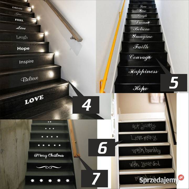 Dekoracyjne naklejki na schody podstopnice wzory wielokolorowy małopolskie Kraków