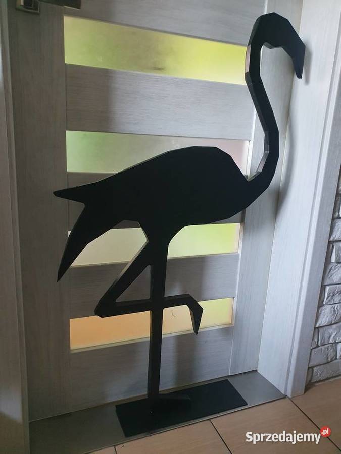 Flaming figura rzeźba duży wielokątny ptak Solnica