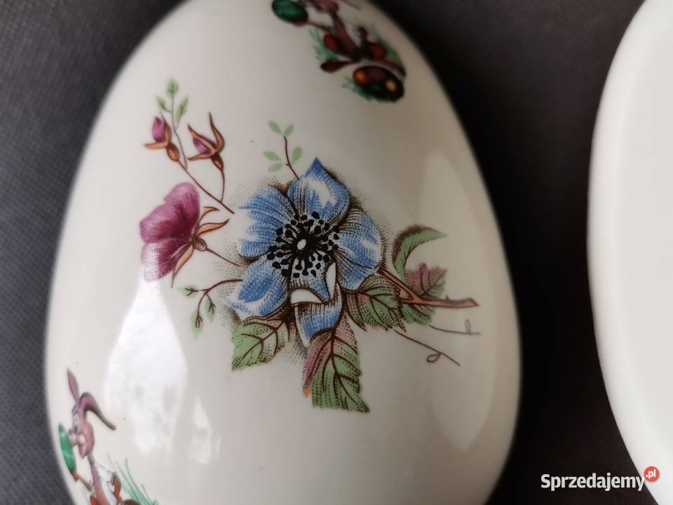 Stary pojemnik bomboniera Jajo Jajko Wielkanocne Porcelana i szkło