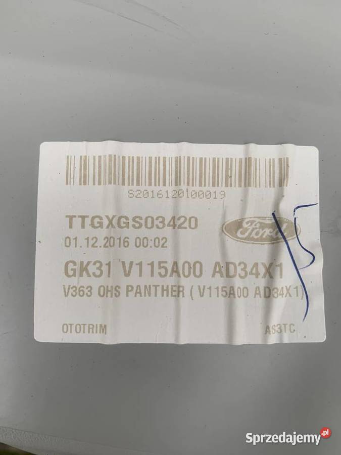 Podsufitka Ford transit mk8 Pilica