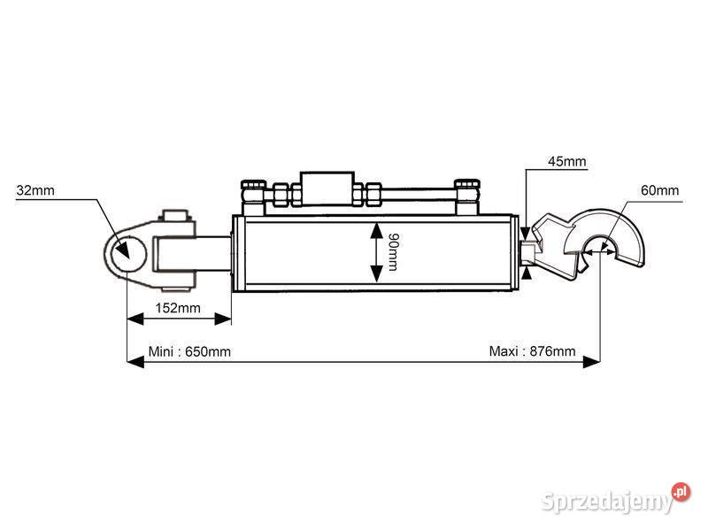 Cięgło hydrauliczne Kat33 3232mm Przegub i CBM mazowieckie Przasnysz sprzedam