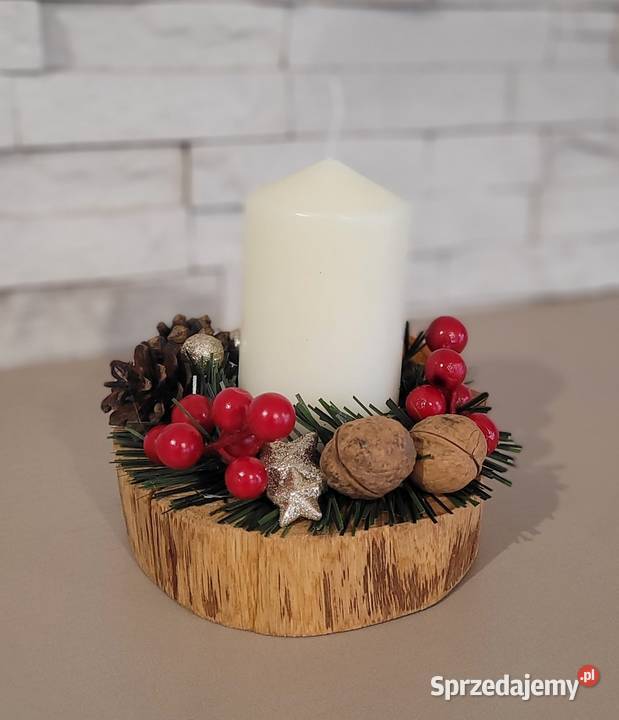 Stroik Świecznik Bożonarodzeniowy ręcznie Tarnowskie Góry