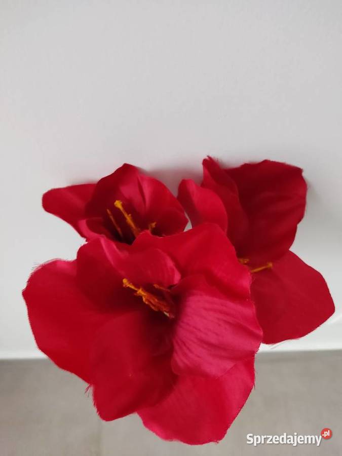AMARYLIS CZERWONY DUZY KWIAT SZTUCZNY odcienie czerwieni Ropczyce