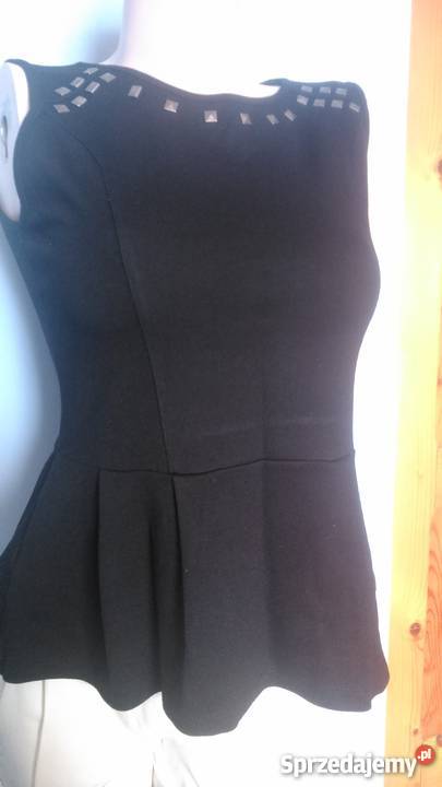 Bluzka z baskinką i ćwiekami MANGO rozmiar 38