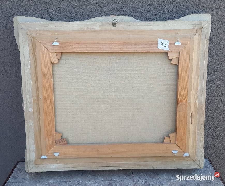 35 Pejzaż górski obraz olejny piękna rama Dekoracje i ozdoby Tczew