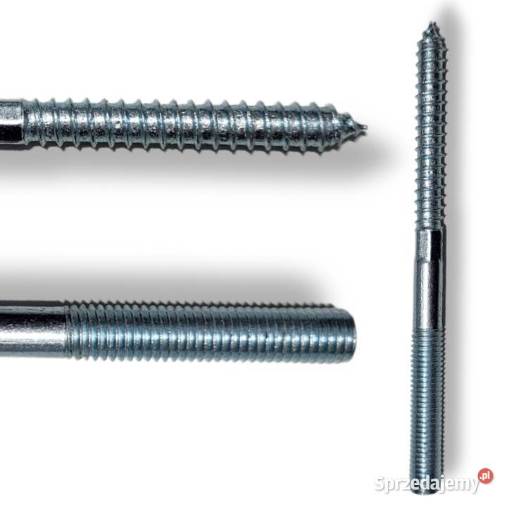 Śruba Dwugwintowa Stal M10 x 140 mm Do Drewna