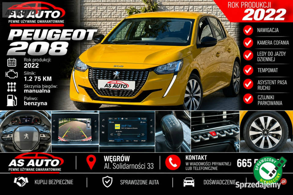 Peugeot 208 12i 75Kamera możliwa zamiana Węgrów
