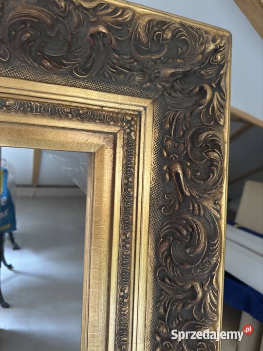 piekna gruba stara drewniana rama rzeźbiona 8666 Bystrzyca Kłodzka