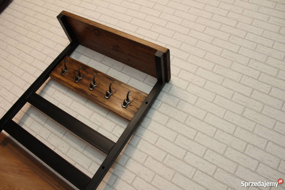 przedpokój loft wieszak i ławka zestaw loftowy Wrocław