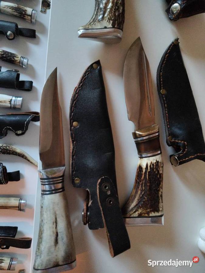 Noże myśliwskie rękojeść z porozy opolskie Rzędowice