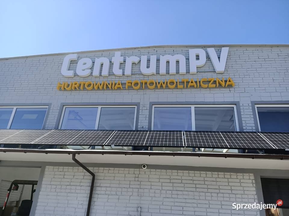 Napis LED baner Logo neon zlikwidowanej hurtowni Białystok