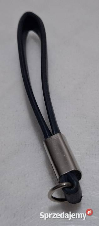 Brelok breloczek skórzany granatowy rączka do