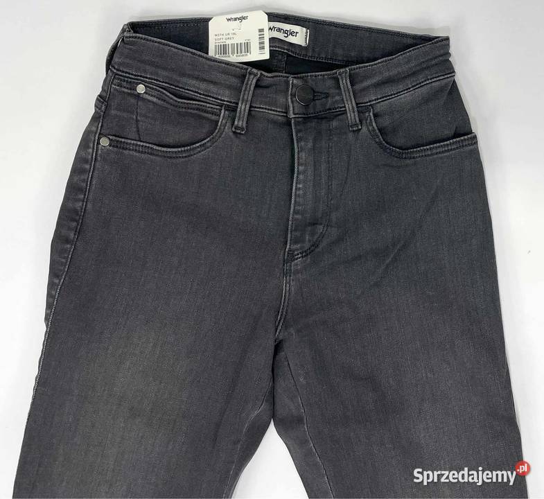 Spodnie damskie Wrangler High Skinny Soft Grey szary/srebrny Pisz