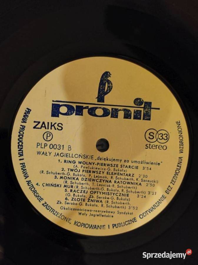 1985 Wały Jagiellońskie Dziękujemy Płyta Kielce sprzedam