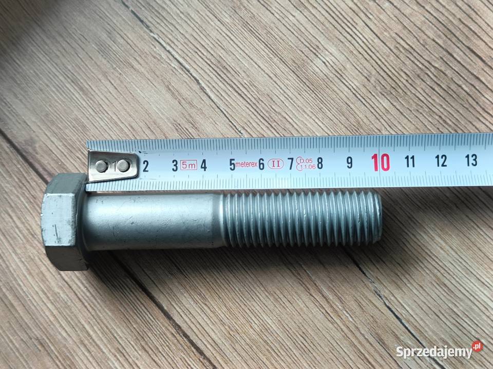 Śruba M20x100 109 gwint skok 25 z nakrętką Do maszyn uprawowych Biała Podlaska