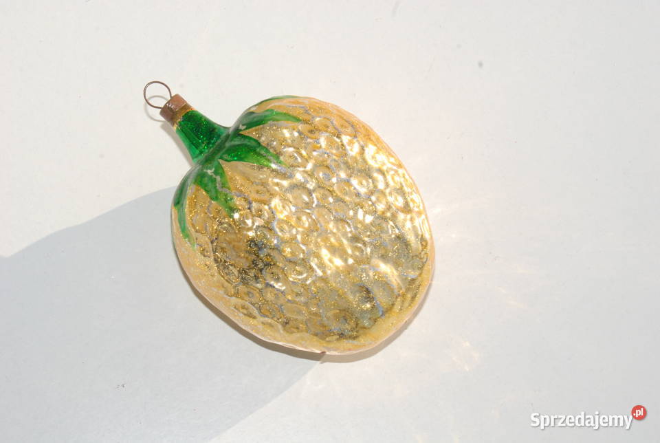 Stara ozdoba choinkowa bombka bańka złoto śląskie Cieszyn