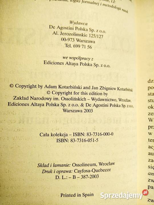 Kotarbiński Elementy poznania teorii formalnej Antykwariat Warszawa