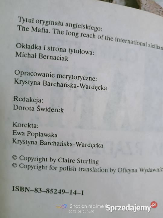 Mafia Sycylia rządzi światem książki Warszawa Rok wydania 1992