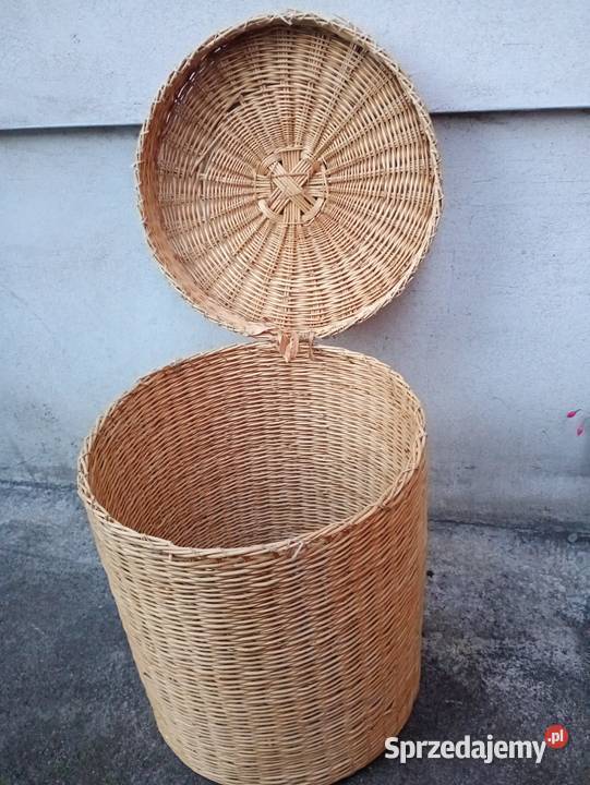 Kosz wiklinowy Duży z pokrywą na pranie zabawki Włocławek