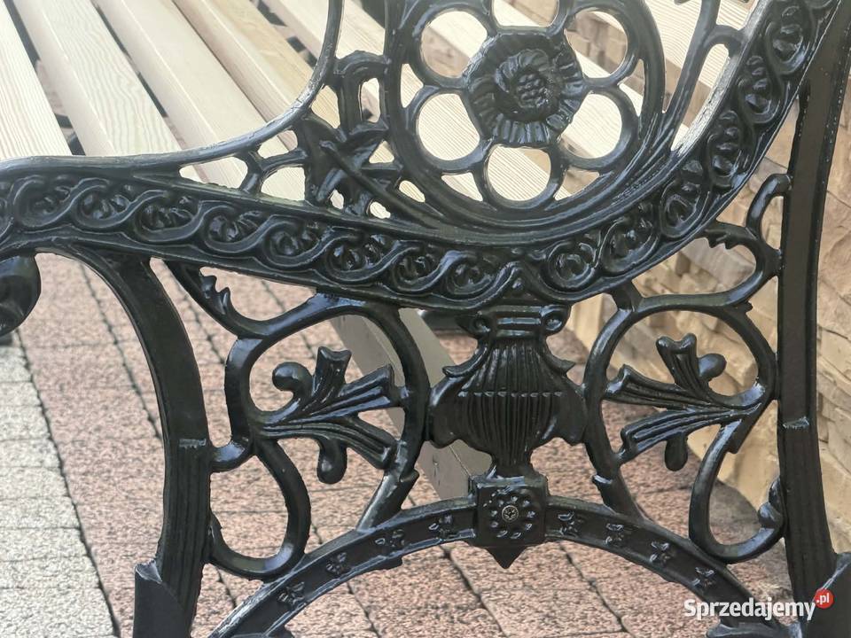 Ławka drewniana ogrodowa parkowa DĘBICA żeliwna Dębica
