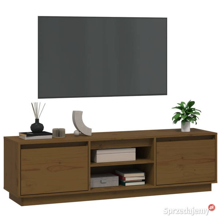 Szafka pod TV miodowy brąz 140x35x40 lite drewno Warszawa