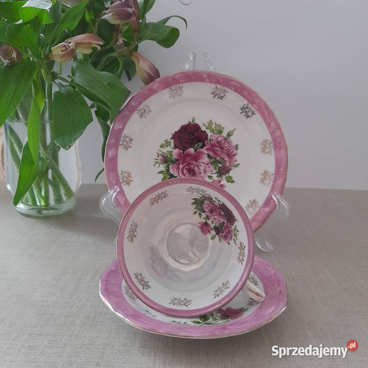 Zestaw śniadaniowy filiżanka spodek talerzyk Bogatynia