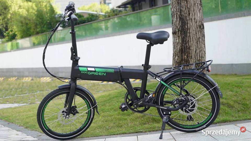 Składany rower elektryczny czarny Doc Green 20 wielkopolskie Poznań