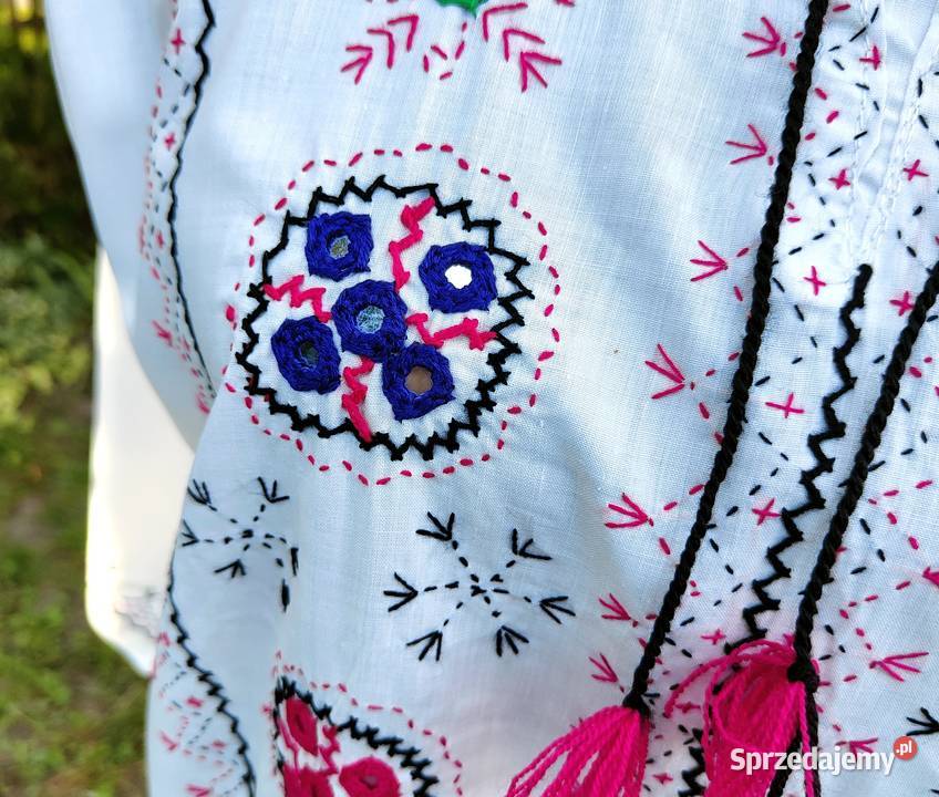 Nowa tunika biała M 38 L 40 folk etno boho 3/4 zachodniopomorskie Szczecin