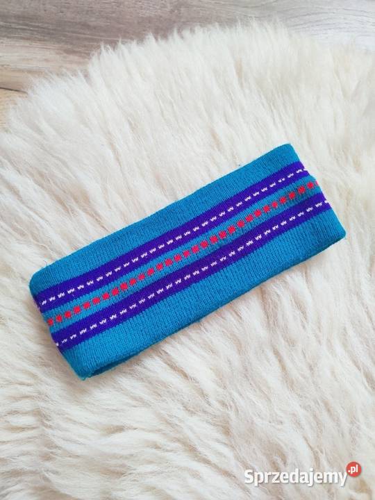 Turkusowa opaska na głowe włosy Vintage y2k 80 Moda i Styl Jasło