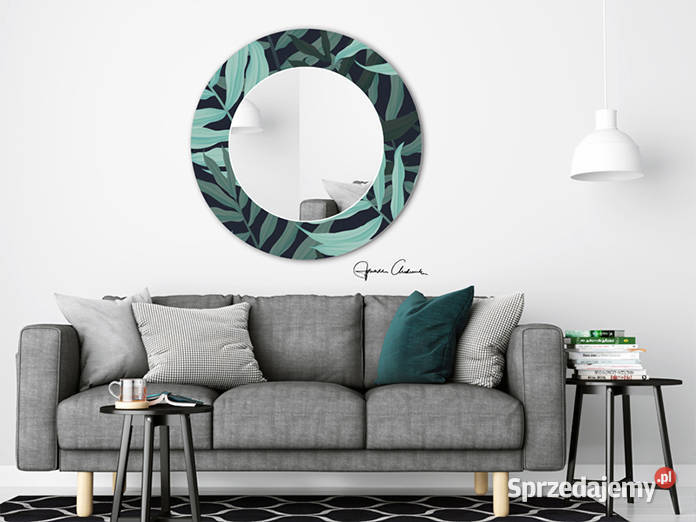 Ozdobne okrągłe lustro w stylu Boho do sypialni Rynarzewo