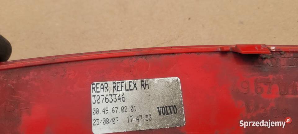 VOLVO S40 V50 2008 ODBLASK ZDERZAKA PAWY TYŁ osobowe Ruda Śląska