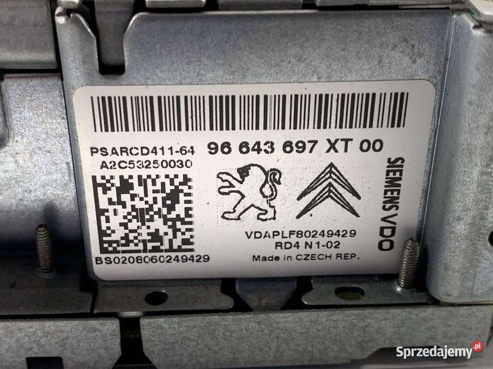 RADIO PEUGEOT 207 96643697XT 0615 ODTWARZACZ osobowe