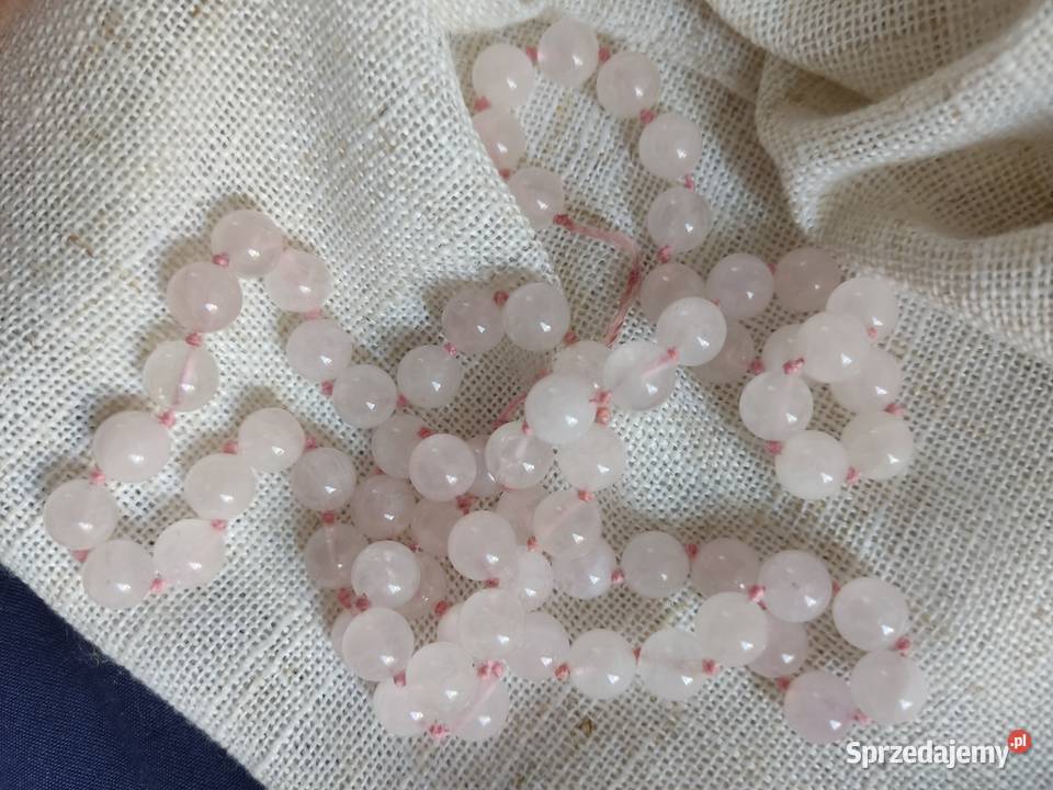 Sznur korali koraliki różowe minerał różowy