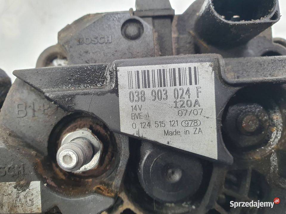 ALTERNATOR VOLKSWAGEN TRANSPORTER T5 039903024F kujawsko-pomorskie Lipno