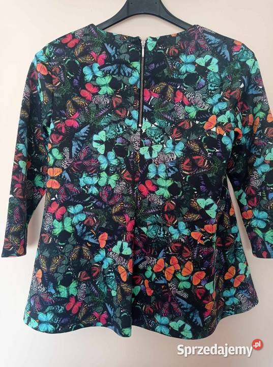 Bluzka w kolorowe motyle Mohito kolorowy Bluzki i koszule podlaskie Hajnówka