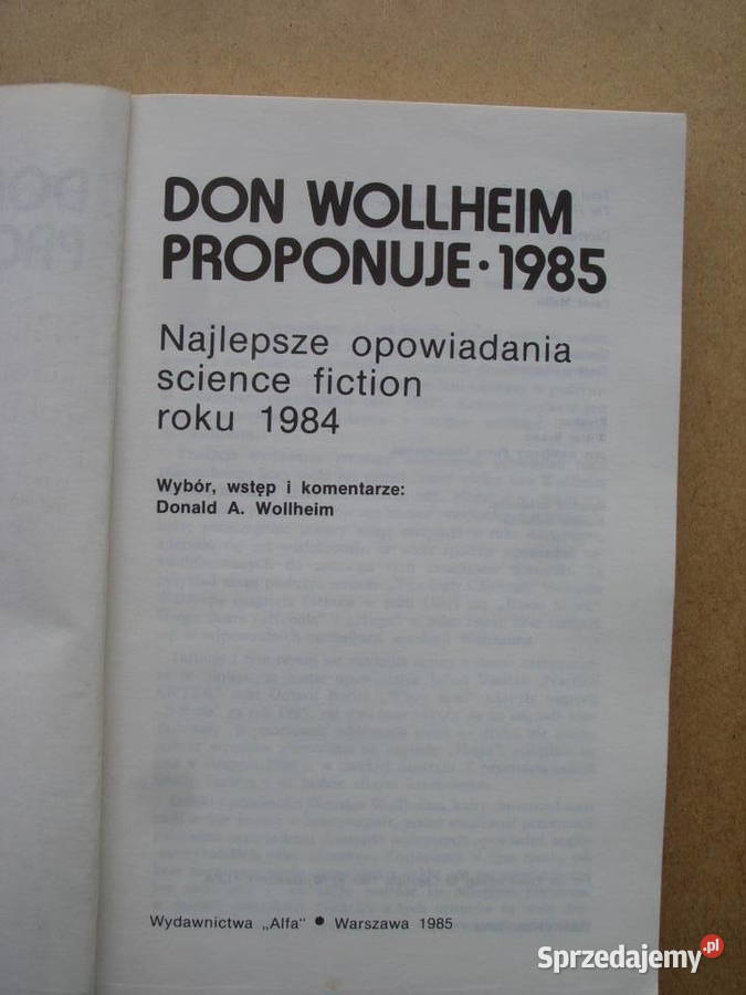 SFDON WOLLHEIM PROPONULE 1985 Książki i Podręczniki Wołów