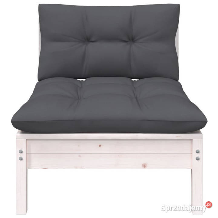 2osobowa sofa ogrodowa z poduszkami biała drewno Warszawa